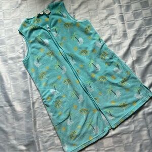 Penmans Soft Terry Cloth Tropical Beach Print Full Zipper Swim Cover up